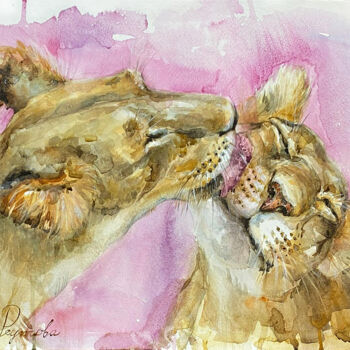 Painting titled "A picture of tender…" by Elena Reutova, Original Artwork, Watercolor