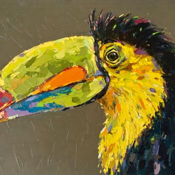 Peinture intitulée "Toucan Painting Bir…" par Elena Salomon, Œuvre d'art originale, Huile