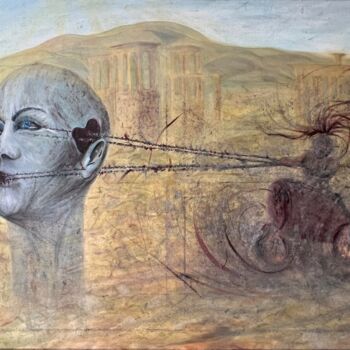 Pittura intitolato "Addomesticamento de…" da Elena Semina, Opera d'arte originale, Olio