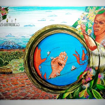 Disegno intitolato "Chiodi di garofano" da Elena Semina, Opera d'arte originale, Pennarello