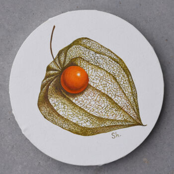 Painting titled "Physalis" by Elena Shichko, Original Artwork, Oil