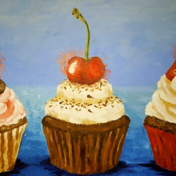 Peinture intitulée "The cakes" par Elena Shostal (ShoStyle), Œuvre d'art originale, Huile