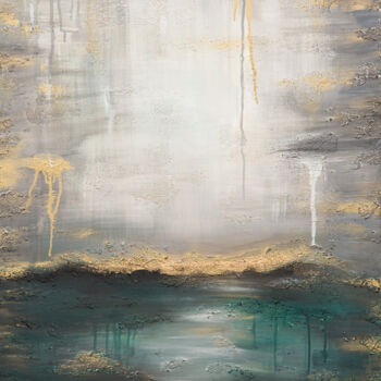 Pittura intitolato "Water surface" da Elena Sobol, Opera d'arte originale, Acrilico Montato su Telaio per barella in legno