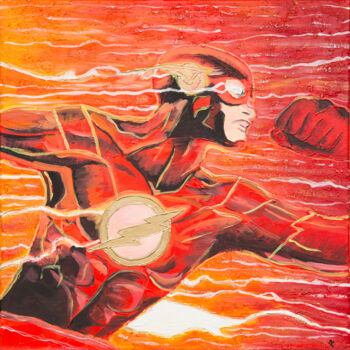 Painting titled "Flash" by Elena Sobol, Original Artwork, Acrylic Mounted on Wood Stretcher frame