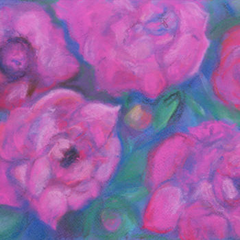 Malerei mit dem Titel "flowers-pink" von The Color Of Life, Original-Kunstwerk, Pastell
