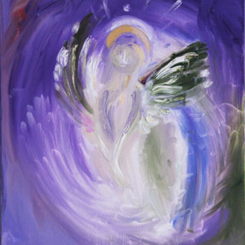 绘画 标题为“angel-purple” 由The Color Of Life, 原创艺术品, 油
