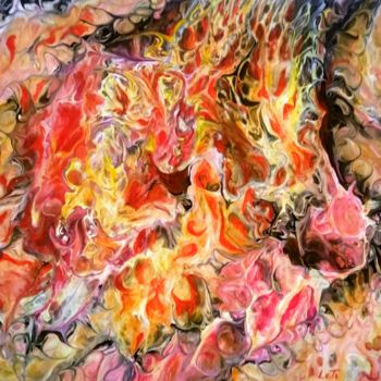 Pintura titulada "The fire" por Elena Titenko (LeTi), Obra de arte original, Acrílico Montado en Bastidor de camilla de made…