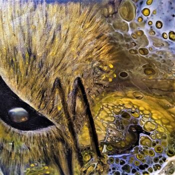 Картина под названием "Bee and honey" - Elena Titenko (LeTi), Подлинное произведение искусства, Акрил Установлен на Деревянн…