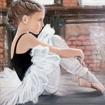Картина под названием "Small ballerina" - Елена Трегуб, Подлинное произведение искусства, Масло Установлен на Деревянная рам…