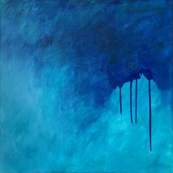 Pintura titulada "Turquoise abstracti…" por Elena Tretiakova, Obra de arte original, Oleo Montado en Bastidor de camilla de…