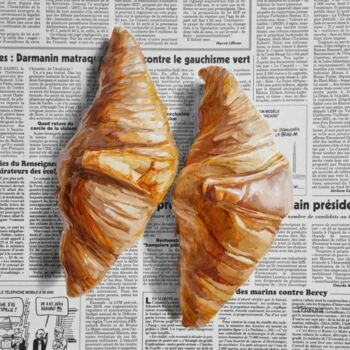 Картина под названием "Croissants" - Elena Tronina, Подлинное произведение искусства, Масло