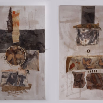 Collages intitolato "Patience and humili…" da Elena Tzirulnik, Opera d'arte originale, Collages Montato su Telaio per barell…