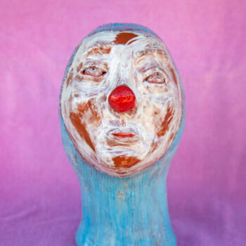 Sculpture titled "The Clown" by Elena Uljancic, Original Artwork, Ceramics