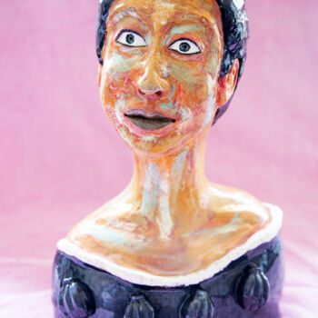 Sculpture titled "Miss Olivia" by Elena Uljancic, Original Artwork, Ceramics