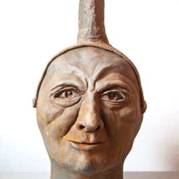 Skulptur mit dem Titel "Rustus, Roman citiz…" von Elena Uljancic, Original-Kunstwerk, Keramik