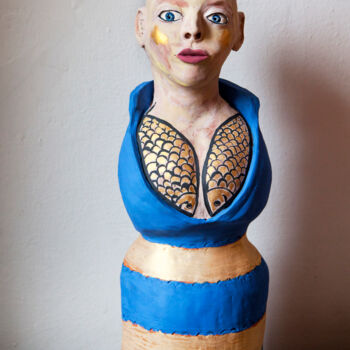 Sculpture titled "Transmarino" by Elena Uljancic, Original Artwork, Ceramics