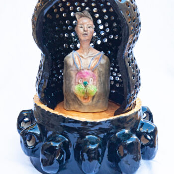 Sculpture titled "My rabbit and me" by Elena Uljancic, Original Artwork, Ceramics