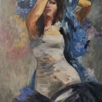 Pintura titulada "Danseuse bleue" por Eva Lesil, Obra de arte original, Oleo
