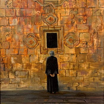 Pittura intitolato "Monk" da Elena Volkova, Opera d'arte originale, Olio