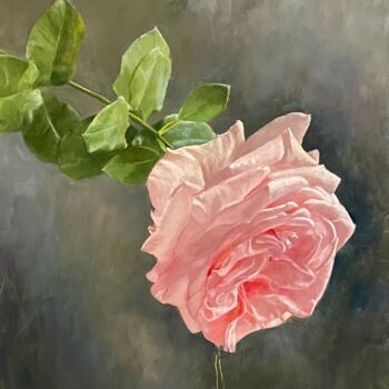 Peinture intitulée "Queen rose" par Elena Mikhailova, Œuvre d'art originale, Huile Monté sur Châssis en bois