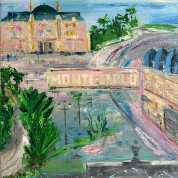 Peinture intitulée "Monaco, Monte-Carlo" par Elena Artemyeva Pulino, Œuvre d'art originale, Huile