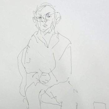 Drawing titled "Teacher" by Cocco, Original Artwork, Ballpoint pen