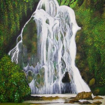 Malerei mit dem Titel "Waterfall" von Elena Cristina Dinca, Original-Kunstwerk, Öl