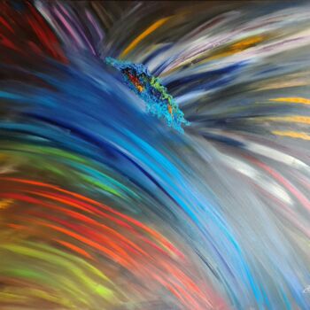 Painting titled "Abstract - Colors o…" by Elena Dimopoulos, Original Artwork, Oil