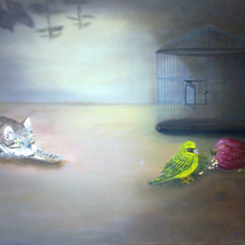 Malarstwo zatytułowany „Predator - Θηρευτής…” autorstwa Elena Dimopoulos, Oryginalna praca