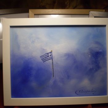 "Greek flag (G17)" başlıklı Tablo Elena Dimopoulos tarafından, Orijinal sanat, Petrol
