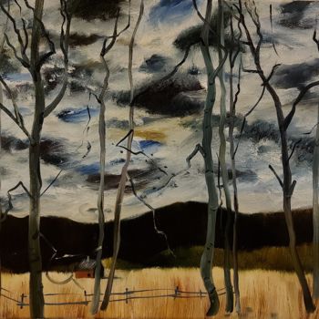 Peinture intitulée "Ветер" par Elena Dobrynina, Œuvre d'art originale, Huile Monté sur Châssis en bois