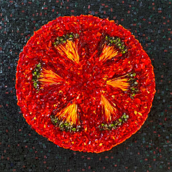 Sculpture titled "Tomato" by Elena Kirillova, Original Artwork, Mosaic