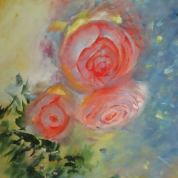 Painting titled "coral-roses-40-30.j…" by Elenamarlen Marlen, Original Artwork