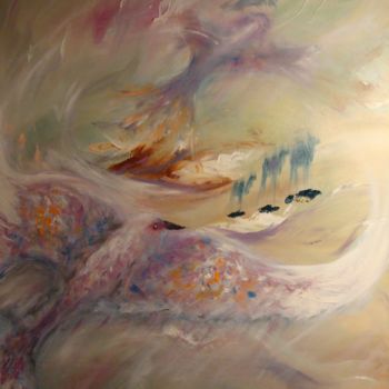 Painting titled "desert-with-an-eagl…" by Elenamarlen Marlen, Original Artwork