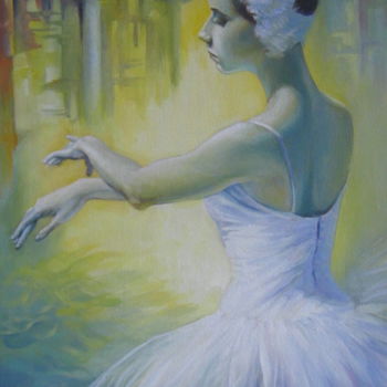 Pittura intitolato "Swan dance" da Elena Oleniuc, Opera d'arte originale, Olio