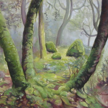 Painting titled "Forest" by Elena Oleniuc, Original Artwork, Other