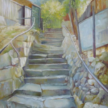 Painting titled "Step by step" by Elena Oleniuc, Original Artwork, Oil