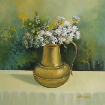 Painting titled "Wild flowers" by Elena Oleniuc, Original Artwork, Oil
