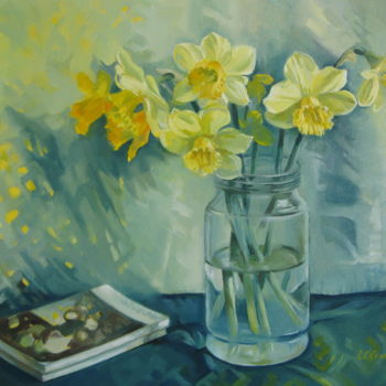 Painting titled "Spring smile" by Elena Oleniuc, Original Artwork, Oil