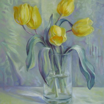 Schilderij getiteld "Tulips" door Elena Oleniuc, Origineel Kunstwerk, Olie