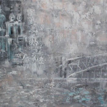 Pittura intitolato "City in the Mist" da Elena Resh, Opera d'arte originale, Acrilico