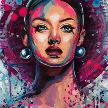 Peinture intitulée "SHE original acryli…" par Elena Right, Œuvre d'art originale, Acrylique