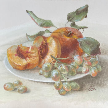 Malarstwo zatytułowany „Fruit still life. P…” autorstwa Elena Sharapova, Oryginalna praca, Pastel