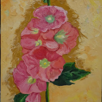 Painting titled "Flower" by Elena Voinova, Original Artwork, Oil