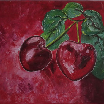 Painting titled "Cherry" by Elena Voinova, Original Artwork, Oil