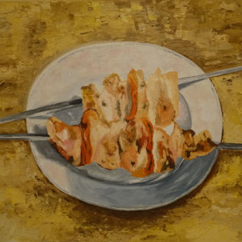 Schilderij getiteld "Barbecue" door Elena Voinova, Origineel Kunstwerk