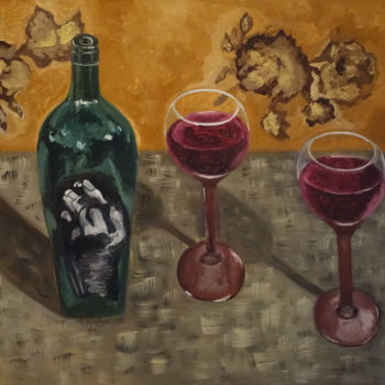Malerei mit dem Titel "Let's have a drink!" von Elena Voinova, Original-Kunstwerk, Öl