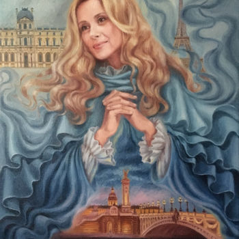 Картина под названием "Портрет Лары Фабиан" - Elena Petryk, Подлинное произведение искусства, Масло