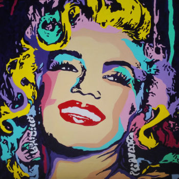 Schilderij getiteld "Marilyn Monroe Pop…" door Elena Zaharia, Origineel Kunstwerk, Acryl