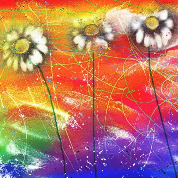 Painting titled "daisy-field.jpg" by Elena Guzinska, Original Artwork